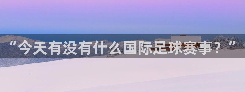 “今天有没有什么国际足球赛事？”
